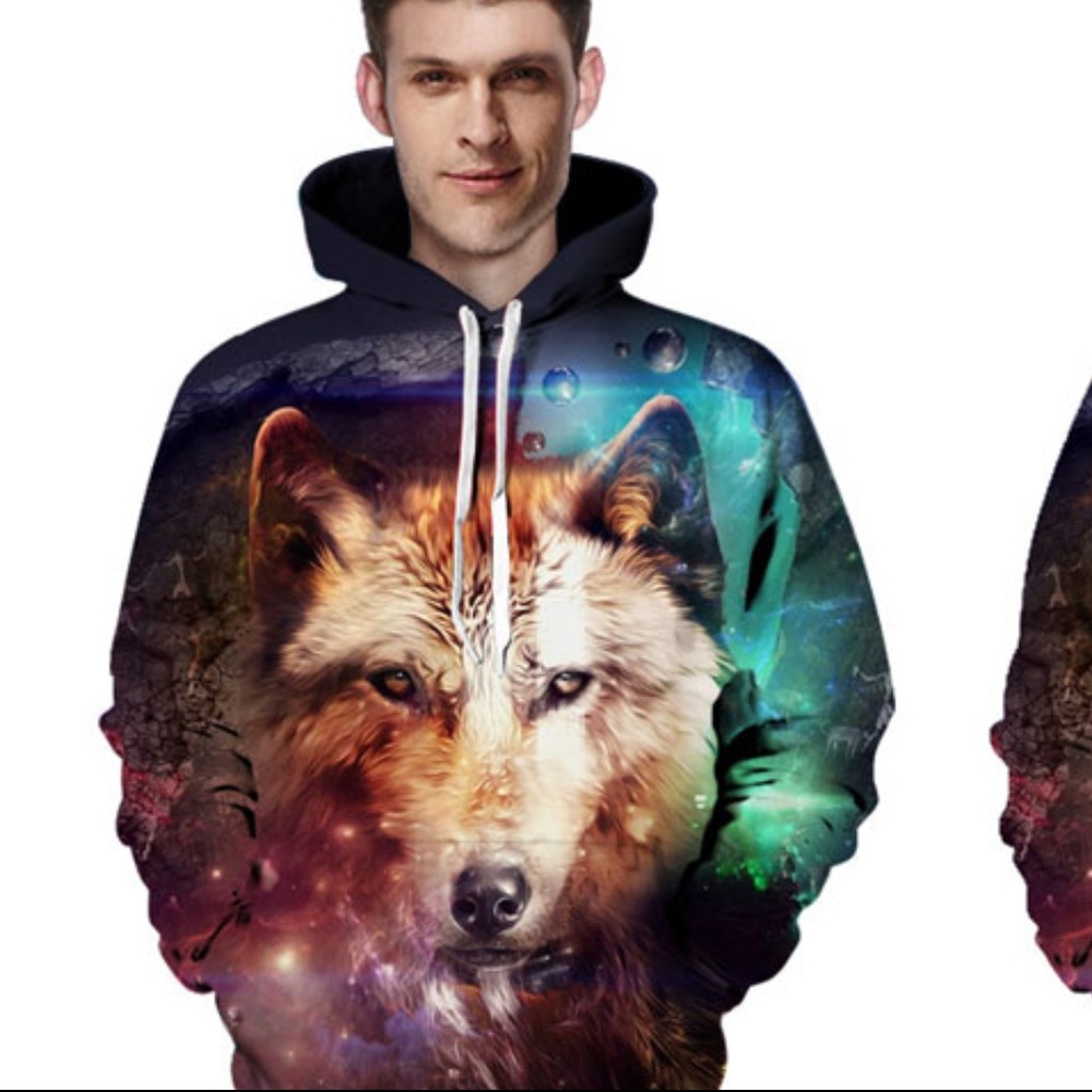 Psychedelic Galaxy Wolf Hoodie
